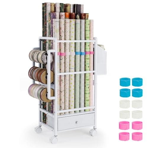 Aquzee Adjustable Gift Wrap Station with Drawer