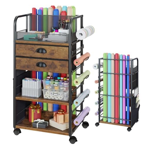 KITIVIALA Wrapping Paper Cart with Side Pockets